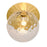 1 Light Aged Brass Incandescent Wall Sconce With Hammered Glass Globe | BUR-131W-AGB-CLR