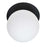1 Light Matte Black Incandescent Wall Sconce With White Glass Globe | BUR-131W-MB-WH