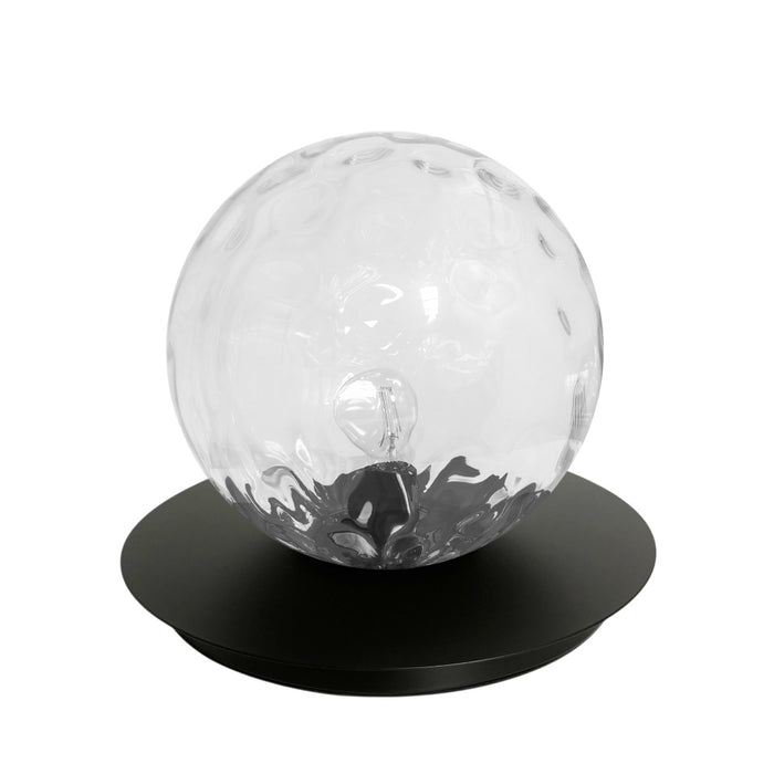 1lt Table Lamp, Mb W/ Clr Hammered Glass | BUR-61T-MB-CLR