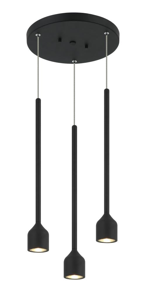 Matteo 3 LT "LUMENAGIO" MATTE BLACK LED GU 10W Pendant