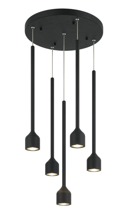 Matteo 5 LT "LUMENAGIO" MATTE BLACK LED GU 10W Pendant