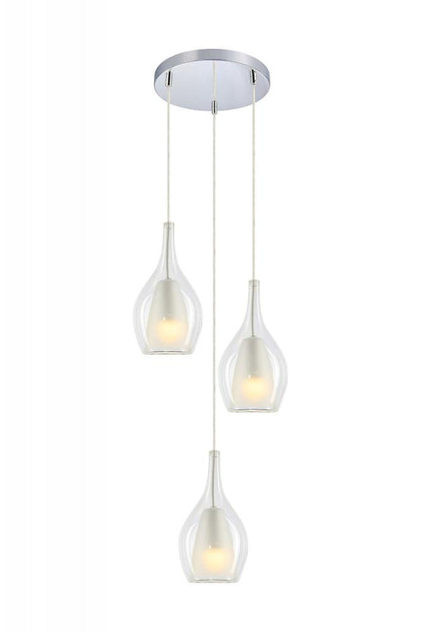 Matteo 3 LT "JERICHO" D13.75" CHROME+ CL GLASS Pendant E26