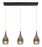 Matteo 3 LT "JERICHO" 28"L RECTANGLE CANOPY MATTE BLACK+ SM GLASS Pendant E26