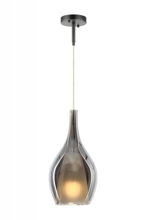 Matteo 1 LT "JERICHO" D7.9" MATTE BLACK+ SM GLASS Pendant E26