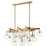 Matteo 19 LT 46"L "BULBUS" AGED GOLD/CEILING CLEAR GLASS Chandelier LED G9 LED 10W