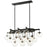 Matteo 19 LT 46"L"BULBUS" MATTE BLACK/CEILING CLEAR GLASS Chandelier LED G9 LED 10W