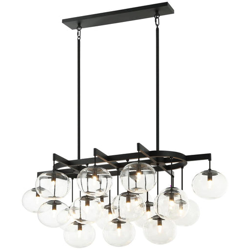 Matteo 19 LT 46"L"BULBUS" MATTE BLACK/CEILING CLEAR GLASS Chandelier LED G9 LED 10W