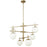  6 Light  Halogen Chandelier, Agb With Wh Opal Glass | CAE-306C-AGB