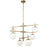 Dainolite 6 Lights Halogen Chandelier, AGB with WH Opal Glass