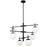  6 Light  Halogen Chandelier, Mb With Wh Opal Glass | CAE-306C-MB