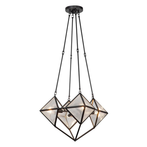 Alora Cairo 21-in Ribbed Glass/Urban Bronze 4 Lights Chandeliers
