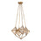 Alora Cairo 21-in Ribbed Glass/Vintage Brass 4 Lights Chandeliers