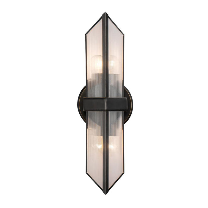 Alora Cairo 15-in Ribbed Glass/Urban Bronze 2 Lights Wall/Vanity