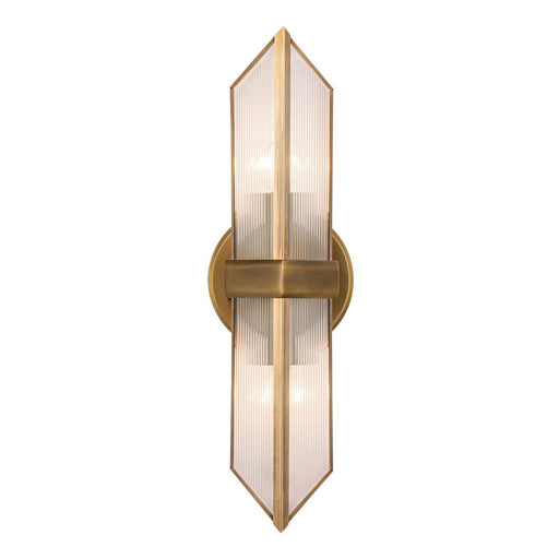 Alora Cairo 15-in Ribbed Glass/Vintage Brass 2 Lights Wall/Vanity