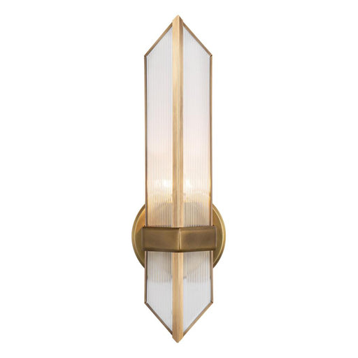 Alora Cairo 4-in Ribbed Glass/Vintage Brass 1 Light Wall/Vanity
