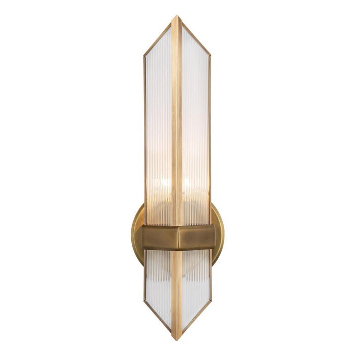 Alora Cairo 4-in Ribbed Glass/Vintage Brass 1 Light Wall/Vanity