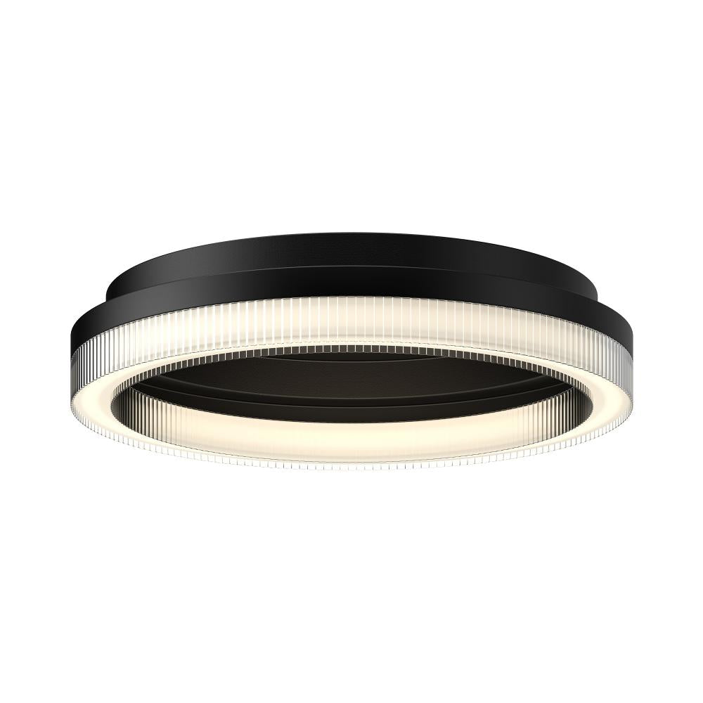 Calix 16-in Black Led Flush Mount | FM46116-BK-3CCT-UNV — Litemode