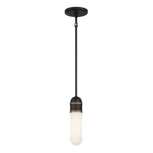 Crystorama Brian Patrick Flynn Capsule 1 Light LED Matte Black + Textured Gold Mini Pendant