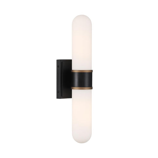 Brian Patrick Flynn Capsule 2 Light Led Matte Black + Textured Gold Sconce | CAP-8512-MK-TG
