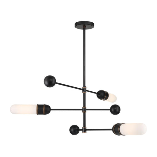 Brian Patrick Flynn Capsule 3 Light Led Matte Black + Textured Gold Chandelier | CAP-8513-MK-TG