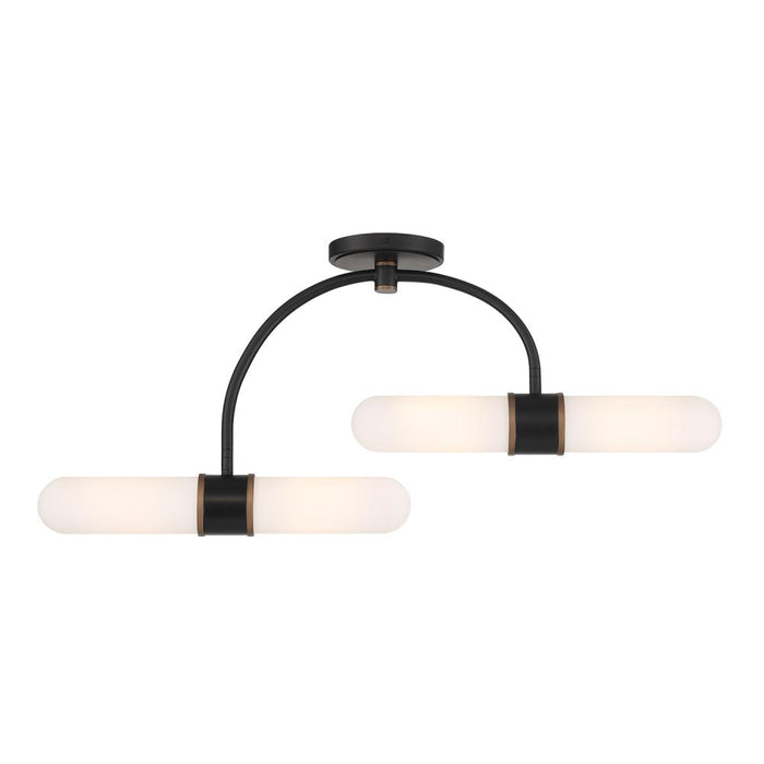 Brian Patrick Flynn Capsule 4 Light Led Matte Black + Textured Gold Semi Flush | CAP-8514-MK-TG