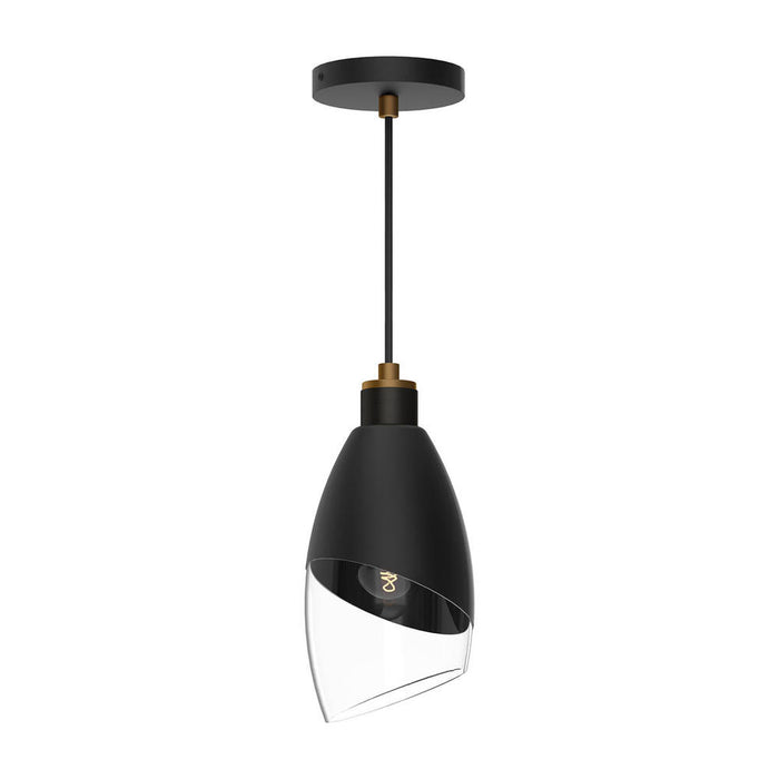 Alora Capri 5-in Clear Glass/Matte Black 1 Light Pendant