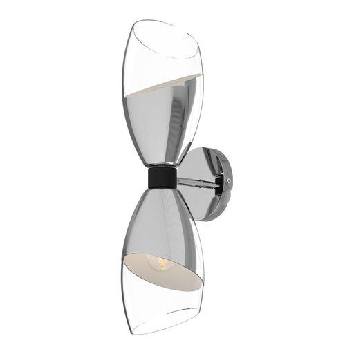 Alora Capri 5-in Chrome/Clear Glass 2 Lights Wall/Vanity