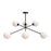 Alora Cassia 40-in Matte Black/Opal Matte Glass 6 Lights Chandeliers