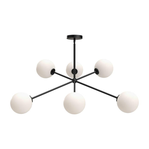 Cassia 40-in Matte Black/opal Matte Glass 6 Lights Chandeliers | CH549640MBOP
