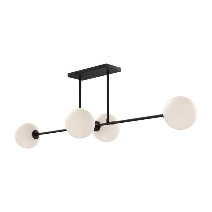 Cassia 48-in Matte Black/opal Matte Glass 4 Lights Linear Pendant | LP549448MBOP