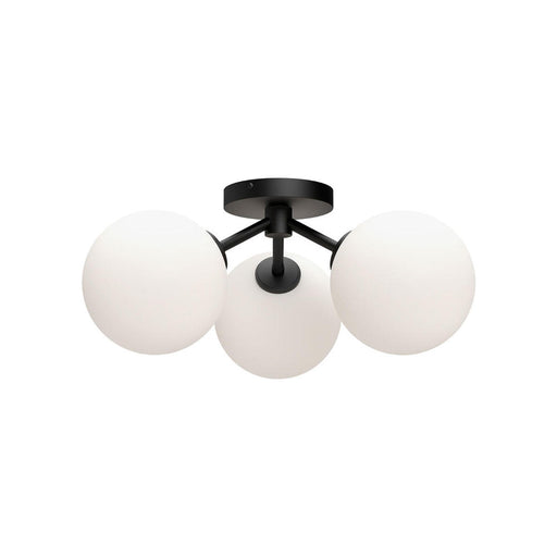 Cassia 17-in Matte Black/opal Matte Glass 3 Lights Semi Flush Mount | SF549315MBOP