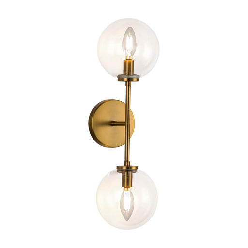 Alora Cassia 20-in Aged Brass/Clear Glass 2 Lights Wall Vanity