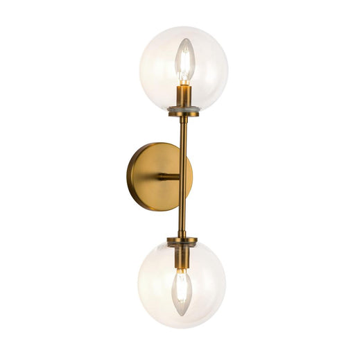 Cassia 20-in Aged Brass/clear Glass 2 Lights Wall Vanity | WV549220AGCL