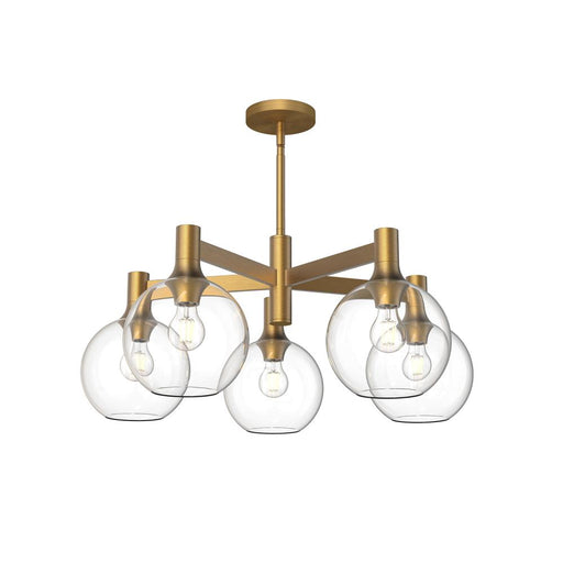 Castilla 29-in Aged Gold/clear Glass 5 Lights Chandeliers | CH506129AGCL