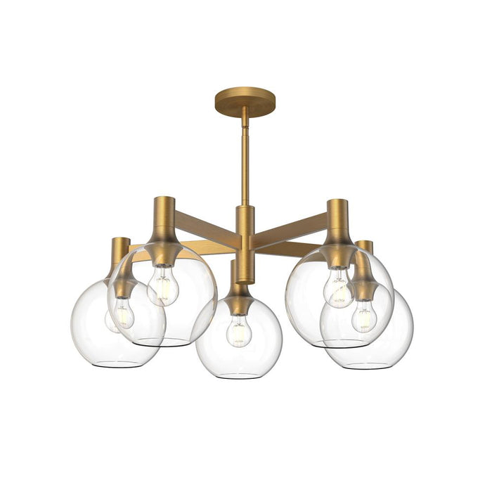 Castilla 29-in Aged Gold/clear Glass 5 Lights Chandeliers | CH506129AGCL