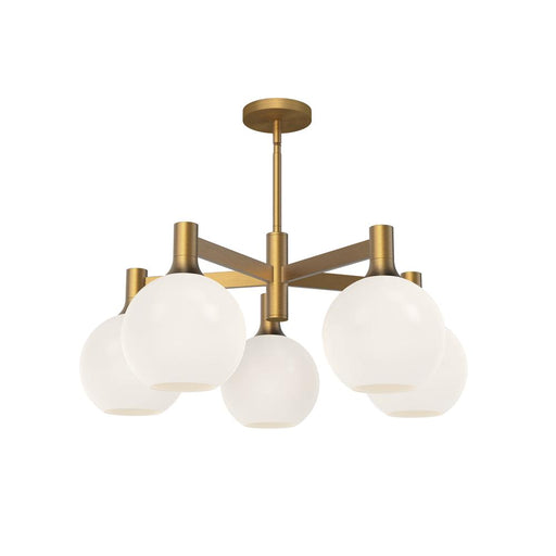 Castilla 29-in Aged Gold/opal Matte Glass 5 Lights Chandeliers | CH506129AGOP