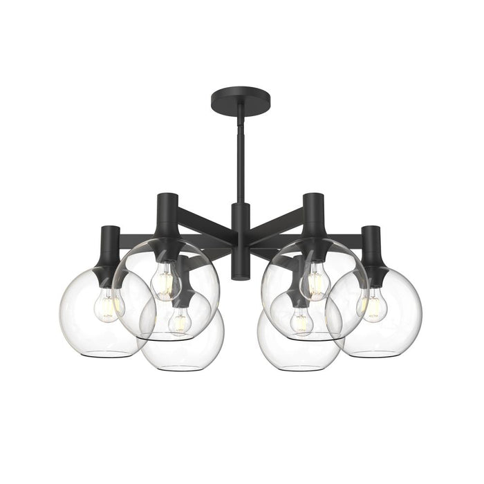Castilla 29-in Clear Glass/matte Black 6 Lights Chandeliers | CH506230MBCL
