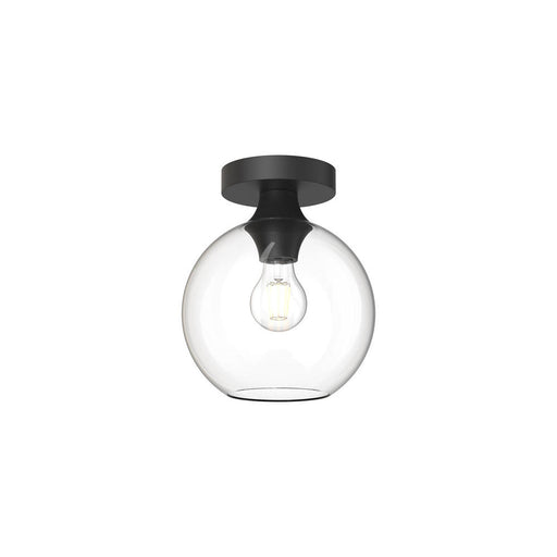 Alora Castilla 8-in Clear Glass/Matte Black 1 Light Flush Mount