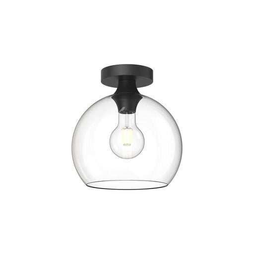 Alora Castilla 10-in Clear Glass/Matte Black 1 Light Flush Mount