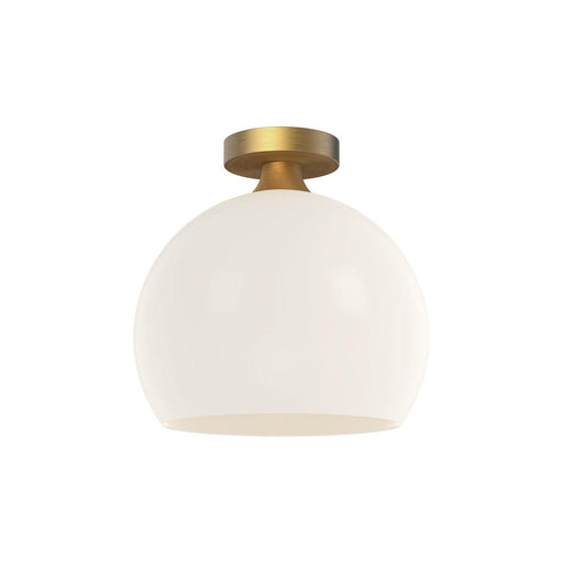 Castilla 12-in Aged Gold/opal Matte Glass 1 Light Flush Mount | FM506312AGOP