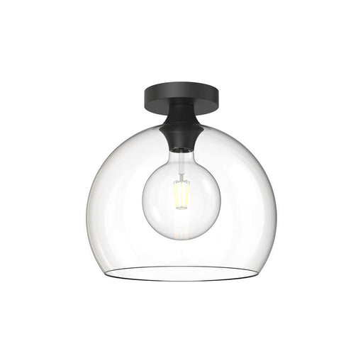Castilla 12-in Clear Glass/matte Black 1 Light Flush Mount | FM506312MBCL
