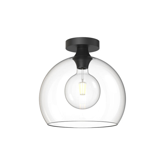 Castilla 12-in Clear Glass/matte Black 1 Light Flush Mount | FM506312MBCL