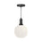 Alora Castilla 8-in Matte Black/Opal Matte Glass 1 Light Pendant