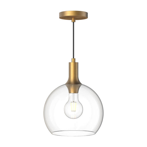 Castilla 10-in Aged Gold/clear Glass 1 Light Pendant | PD506210AGCL