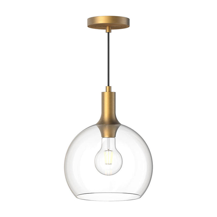 Castilla 10-in Aged Gold/clear Glass 1 Light Pendant | PD506210AGCL
