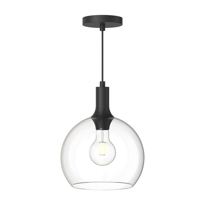 Alora Castilla 10-in Clear Glass/Matte Black 1 Light Pendant