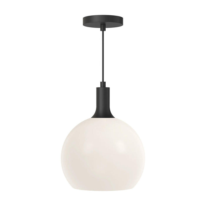 Castilla 10-in Matte Black/opal Matte Glass 1 Light Pendant | PD506210MBOP
