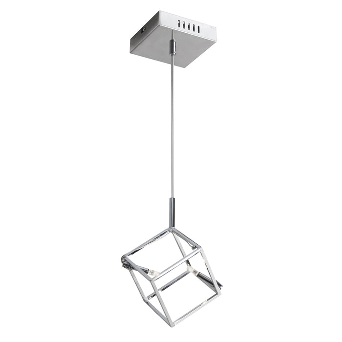  2 Light  Pendant, Cube Frame, Polished Chrome | CBE-52P-PC