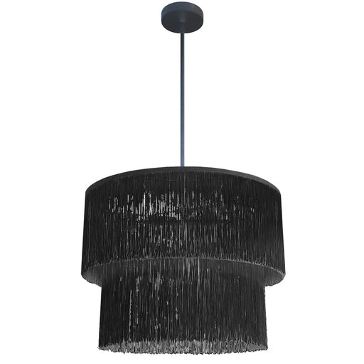 4 Light  Chandelier, Mb W/ Bk Fringe | CDL-204C-MB-BK