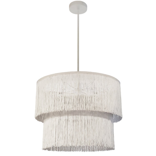 4 Light  Chandelier, Mw W/ Wh Fringe | CDL-204C-MW-WH
